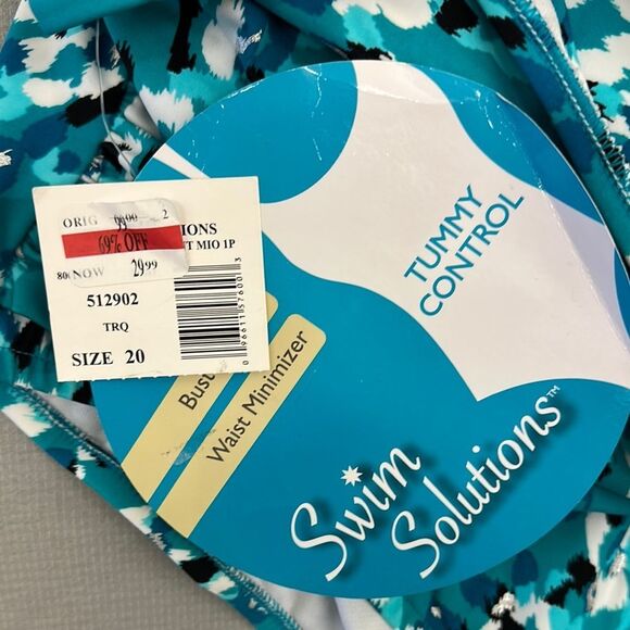 Women's Blue Patterned Swimsuit - Picture 4 of 4